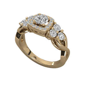 Bague solitaire en or 9 carats pour femme avec diamant rond, élégante et luxueuse - Product Image 6