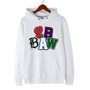 Sudadera tejida con estampado de logotipo personalizado de alta calidad, Sudadera con capucha bordada con letras del alfabeto y cremallera completa, patrón sólido con capucha de felpa francesa - Product Image 2