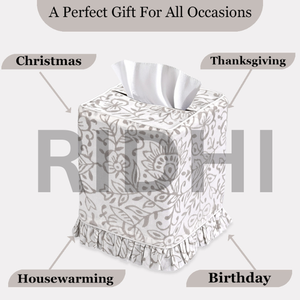 ปลอกกล่องกระดาษทิชชูแบบคลาสสิกพิมพ์ลายบล็อกทำมือจากอินเดีย ยี่ห้อริดี เป็นมิตรกับสิ่งแวดล้อม ทนทาน เหมาะสำหรับตกแต่งบ้าน ห้องน้ำ ห้องครัว และห้องรับประทานอาหาร - Product Image 4