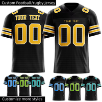 Camiseta de Fútbol Americano/Rugby Unisex Personalizada, 100% Poliéster, Malla Transpirable, Antiencogimiento, Diseño con Bloques de Color para Todas las Temporadas