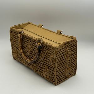 Sac à main élégant en crochet pour femme, motif fleur de maïs en bambou, sac à main exquis en coton avec accessoire panier tricoté camélia, accessoires de mode - Product Image 3