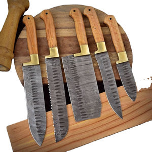 Meilleure vente en gros de couteaux de chef forgés personnalisés ensemble de 5 pièces en acier damas couteaux de cuisine à découper en tranches - Product Image 4