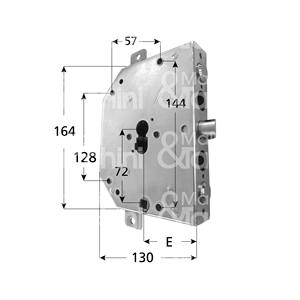 SERRURE POUR PORTES BLINDÉES Avec triple cylindre planaire, 4 jets et loquet actionné par cylindre et poignée carrée. Cylindre non - Product Image 1