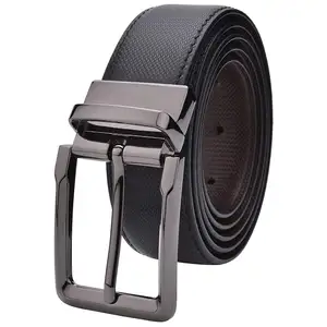 Alta Qualidade Atacado Confortável Couro Preto Genuine Men's Leather Belt Disponível a Preço de Exportação