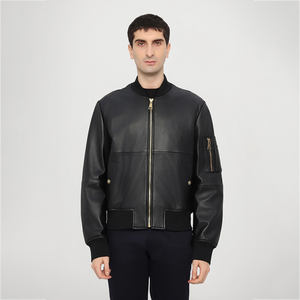 Chaqueta de bombardero informal de manga larga de invierno a prueba de viento con logotipo personalizado para hombre, chaqueta de lona con cuello levantado, transpirable, impresión personalizada - Product Image 6