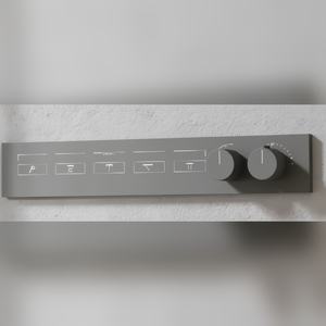 Système de douche thermostatique encastré 5 fonctions, corps en laiton noir mat, douchettes à main, fabricant et fournisseur en gros - Product Image 3