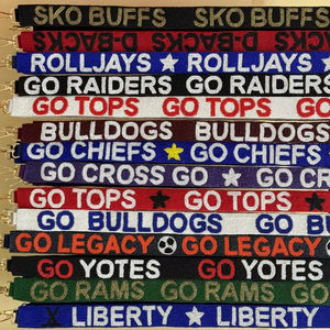 Hand made <b>beaded</b> REBS <b>Beaded</b> Purse Strap Blue and <b>Red</b> <b>Beaded</b> Shoulder Strap University Replacement Strap belt bag from India - Product Image 5