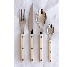 Ensemble de couverts écologiques en acier inoxydable avec finition dorée de luxe, design minimaliste, élégant pour les dîners formels et les banquets - Product Image 4