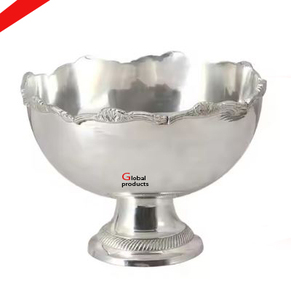 Tazón de servicio con estampado de hojas hermosas negras y plateadas de metal de calidad real para restaurante y bar de hotel - Product Image 5