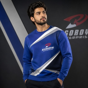 Casual crewneck sweatshirt <b>smooth</b> outer fabric <b>brushed</b> inner fleece modern fit Men Sweatshirts premium comfort Men Sweatshirts - Product Image 4