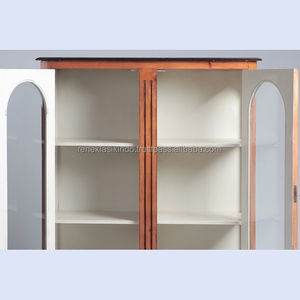 Armoire en bois d'acajou avec portes en verre transparent, numéro de série 1424, idéale pour votre chambre ou votre villa - Product Image 4