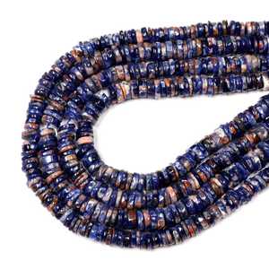 Top qualité Sodalite lisse Heishi pneu Rondelle perles 6-7mm pierre en vrac roue coupe perles de pierres précieuses en vrac pour la fabrication de bijoux en vrac - Product Image 4