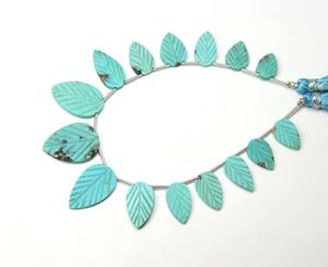 อะริโซนาเทอร์ควอยซ์ลูกปัดทรงลูกแพร์อัญมณีสีเงินธรรมชาติสำหรับทำสร้อยคอและแกะสลัก - Product Image 2