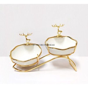 Cuenco de metal chapado en oro de alta calidad, bodas y fiestas de diseño para decoración elegante, aspecto elegante de calidad lujosa - Product Image 3