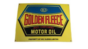 Panneau publicitaire durable en métal peint en porcelaine en fonte pour l'extérieur avec design personnalisable et impression multicolore de formes - Product Image 2