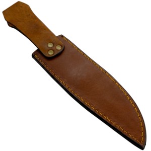 Couteau à lame fixe durable multi-usages avec logo gravé, étui en cuir pour le camping en plein air - Product Image 2