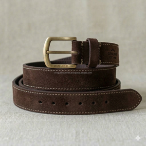 Cinturón de Cuero con Hebilla de Aleación de Lujo, Piel de Vacuno de Grano Completo Negra y Marrón, de Alta Gama, Estilo Vintage, Casual, de Diseñador, Accesorios de Moda para Hombre - Product Image 1