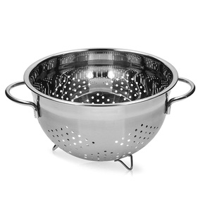 Colador de acero para preparación de alimentos, base ancha rosa para mayor estabilidad y agujeros bien colocados para un drenaje rápido de utensilios de cocina - Product Image 5