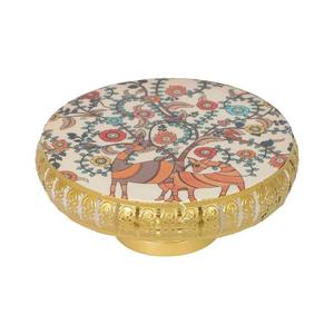 Fabricant de confiance de forme ronde de support de gâteau en métal de conception imprimée avec la couleur et les tailles adaptées aux besoins du client avec des tailles 10x4 pouces - Product Image 1