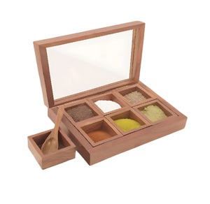 Customized Best Quality Handcrafted Natural Wooden <b>Spice</b> <b>Box</b> <b>Spice</b> Container for Home Home Restaurant Hotel - Product Image 1