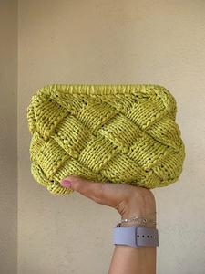 HOT BAG 2025- Metallic Woven Wedding Bag, Beach Crochet Clutch Bag, <b>Small</b> <b>Purse</b> for Women - Product Image 2