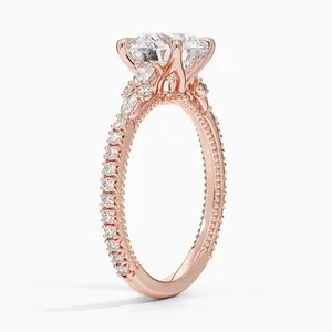 Anillo de Compromiso de Acero Inoxidable con Moissanita Primrose: Elegante y Lujoso para Cada Ocasión - Product Image 4