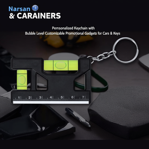 Portachiavi Personalizzato Narsaan con Livella a Bolla, Gadget Promozionale Personalizzabile per Auto e Chiavi - Product Image 3