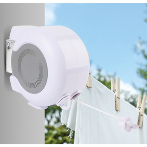 Ligne de lavage rétractable en plastique extensible de <span class=keywords><strong>corde</strong></span> couverte extérieure de câble jumeau fixé au mur extractible - Product Image 2
