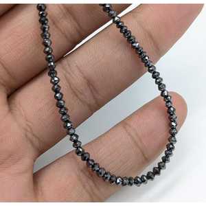 สร้อยคอทรงรอนเดลล์ประดับเพชรดำเหลี่ยมเจียระไนขนาด 2-3 มม. คุณภาพเยี่ยม ชุบเงิน ชุบทอง สไตล์วินเทจ สำหรับทุกเพศ เหมาะสำหรับใส่ทุกวัน - Product Image 2