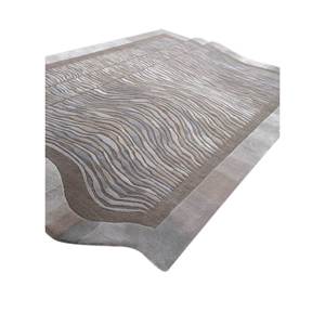Alfombra de Lana y Viscosa Azul Lúcido, Tejida a Mano, con Patrón Clásico de Diamantes Rectangulares para Sala de Estar o Pasillo, Top-255 (Cs-01) - Product Image 2