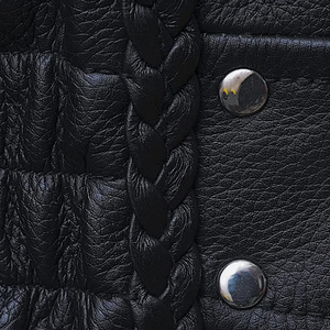 Veste aviateur en cuir d'agneau véritable noir pour femme, col chemise, sur mesure OEM - Product Image 4