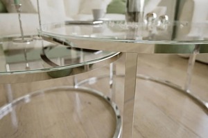 ชุดโต๊ะวางของทรงกลมใสเฟอร์นิเจอร์ห้องนั่งเล่นโต๊ะกาแฟสไตล์ทันสมัยสำหรับตกแต่งบ้าน - Product Image 4