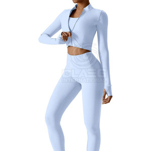 Pakistán hizo precio barato mujeres Yoga conjunto de 3 piezas cómodo mujeres Yoga conjunto en línea venta mujeres Yoga conjunto Legging y sujetador - Product Image 1