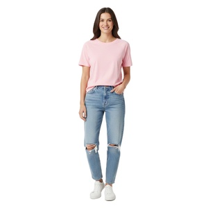 T-shirts pour femmes en coton, hauts décontractés, coupe ample, manches courtes, tissu léger, confortable pour les tenues de tous les jours - Product Image 1