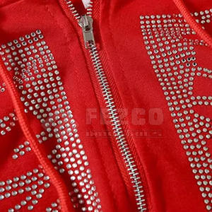 Sweat à capuche d'hiver moderne pour hommes avec strass Polyester/coton mélangé respirant Streetwear Pullover Trendy Look - Product Image 6