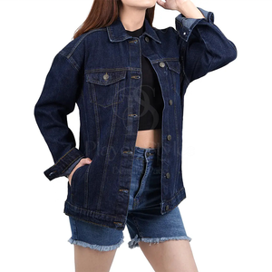 Haute qualité femmes XL Slim Fit matelassé peau de mouton Denim veste personnalisable broderie impression solide coton cristal bouton - Product Image 1