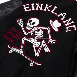 Chaqueta Bomber de Béisbol Varsity para Hombre, Diseño Bordado con Logotipo Personalizado en Chenilla Borgoña de Alta Calidad, Resistente al Viento - Product Image 4