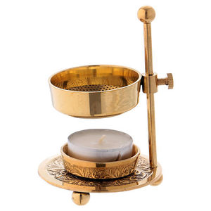 Quemador de incienso de latón Vintage de la mejor calidad, soporte de incienso religioso ajustable con acabado dorado, Material de semilla de madera perfumada aromática - Product Image 2
