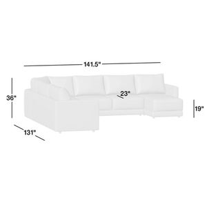Canapé sectionnel en forme de L à 4 places avec chaise longue, collection Gather - Product Image 3