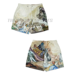 Shorts en maille personnalisés avec logo imprimé, shorts en maille polyester, shorts de sport pour hommes - Product Image 1