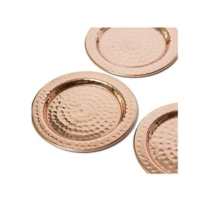 Dessous de verre moderne rond en cuivre et en pierre dorée Dessous de verre durable en laiton pour boisson à usage fait main pour produit Offre Spéciale - Product Image 4