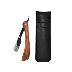 Rasoir de coiffeur en acier inoxydable fait à la main personnalisé lame damas manche en bois bricolage rasoir Shavette OEM pris en charge fabricant direct - Product Image 3