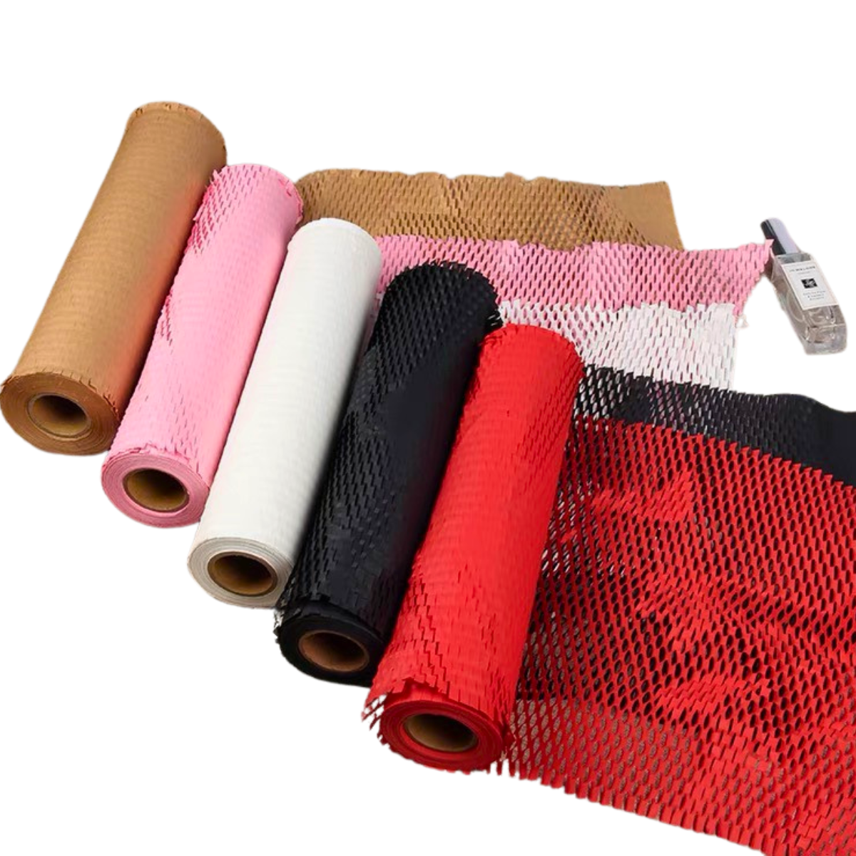 Biodegradable gift wrapping paper roll-style honeycomb kraft paper packaging material