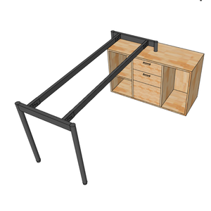 Pieds de meuble en acier au carbone de style industriel pour cuisine et salle à manger 140x60 cm HCOM215 - Product Image 1