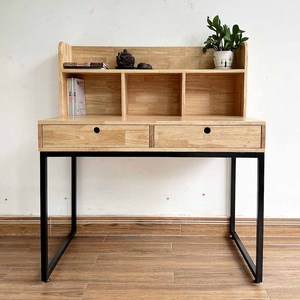 Table en bois de caoutchouc intégrée avec étagère et surface en PU, garantie 12 mois BD68088 - Product Image 6