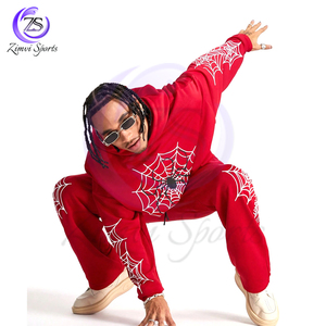 Respirant doux au toucher matériau conception Unique entièrement personnalisé hommes lâche tricot à manches longues sweat ensembles pour la vente en gros - Product Image 3