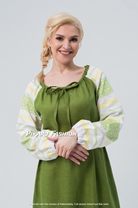 Maxi vestido ucraniano bordado floral manga larga talla grande ropa de calle estilo bohemio mexicano patrón floral - Product Image 4
