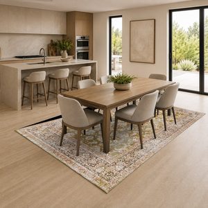 <b>RUGS</b> DEPOT LXDP-0157 Wholesale Beige Brown Traditional Medallion Digital Printed Machine Washable Chenille Area <b>Rug</b> <b>Non</b> <b>Slip</b> - Product Image 4