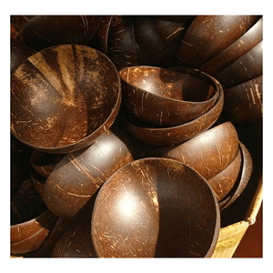 Cuencos de coco ecológicos hechos de cáscaras de coco naturales perfectos para ensaladas, batidos y aperitivos-Cuenco familiar - Product Image 1
