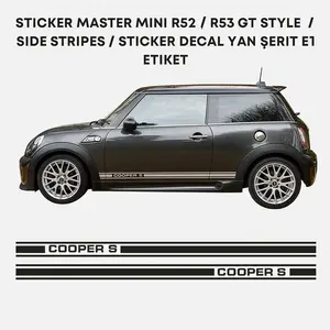 Mini Cooper R52 R53 GT Style Set Sports Design mignon autocollant maîtres carbone aluminium Logo réfléchissant pour carrosserie Surface brillante - Product Image 2